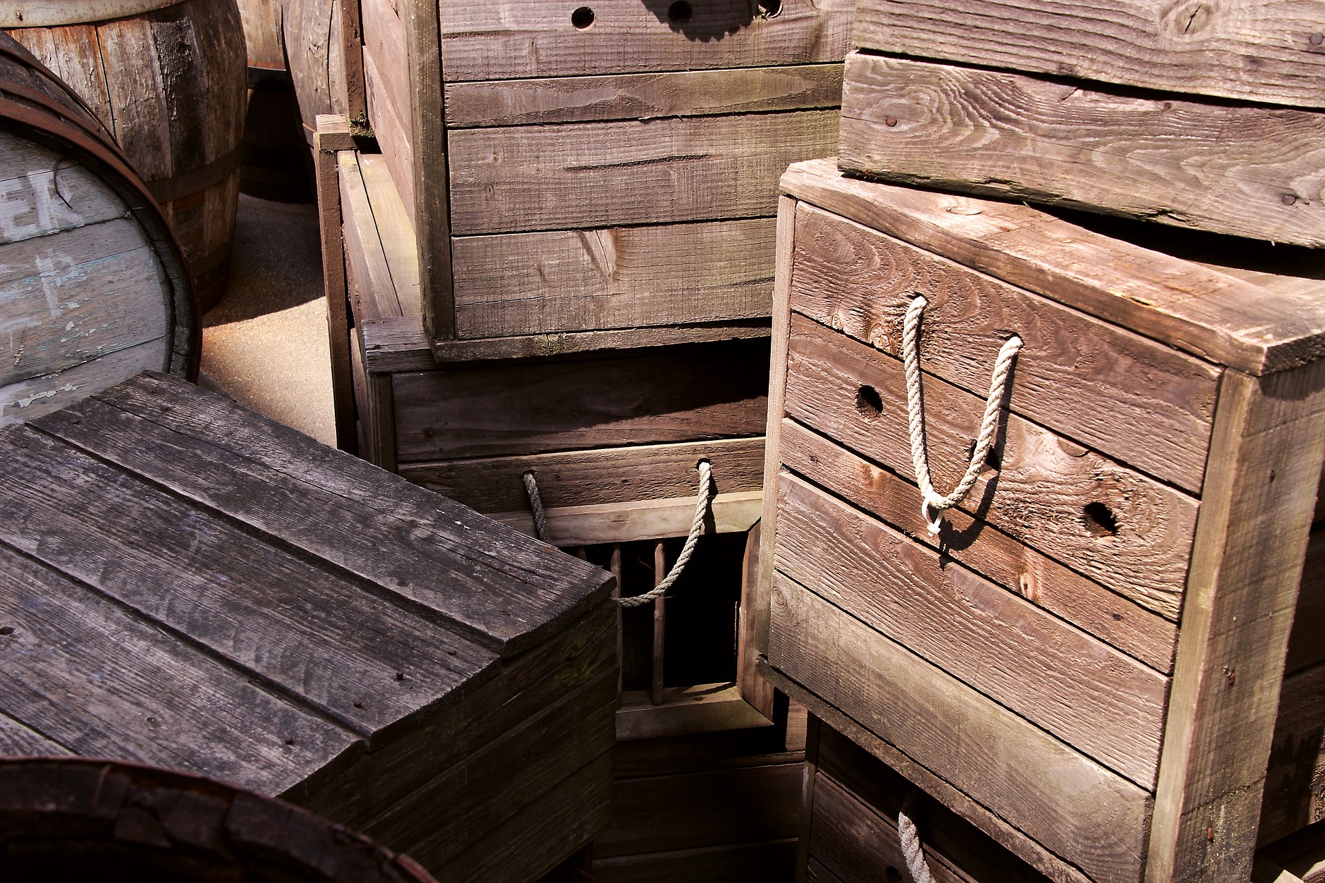 Virtual Machines - wooden boxes on the ship